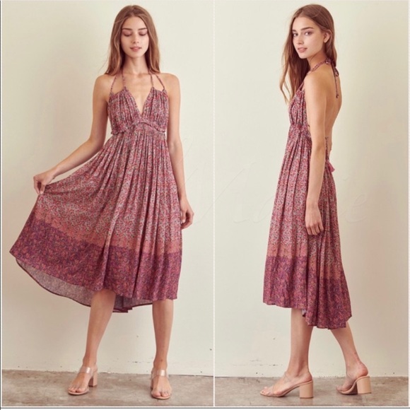 Dresses & Skirts - New! Pink floral multicolor lined dress